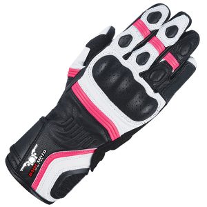 Daim Moto Oxford Leather Gloves - White / Black / Pink The Daim Moto White / Black / Pink Gloves combine timeless durability with modern comfort. Built to last, they feature full-grain leather construction, reinforced suede panels, and breathable 3D mesh on the backhand for excellent airflow. While the strength remains unmatched, flexibility and comfort have been enhanced with ergonomic stretch inserts between the thumb and palm, along with accordion-style stretch panels on the fingers. Designed for warm-weather rides, these lightweight gloves are the perfect companion for summer street riding.