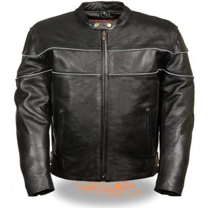 Daim Moto Buy One Jacket Get One Free Leather Mens Black Leather Scooter Style Motorcycle Jacket