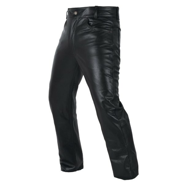 Men's 100% Genuine Cow Skin Full Grain Daim Moto Leather Pant