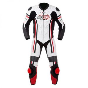 DAIM MOTO MEN’S  Cowhide Motorcycle White  PERFORATED Leather Suit #DM004